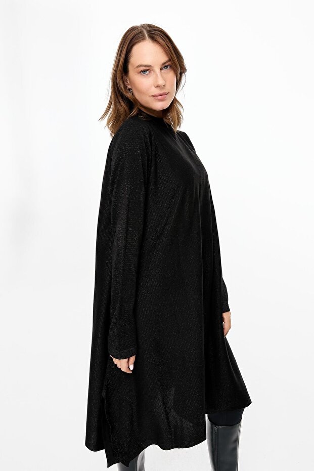 Simli Triko Panço-SİYAH - 2