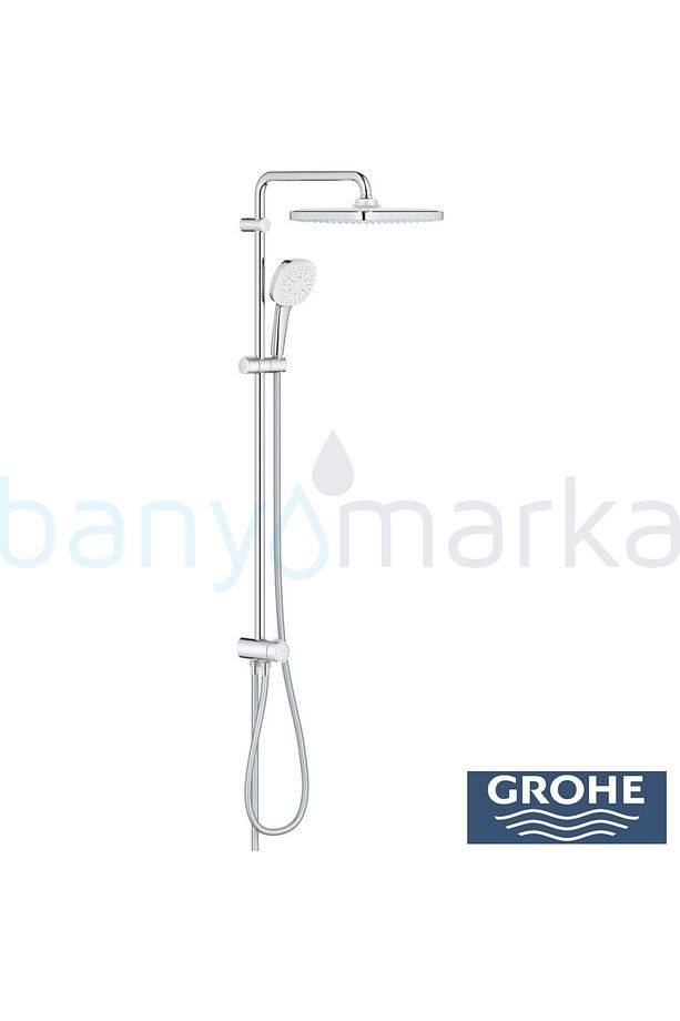 Tempesta System 250 Cube Kare Duş Başlıklı Duvara Monte Duş Sistemi - 26694001 - 1