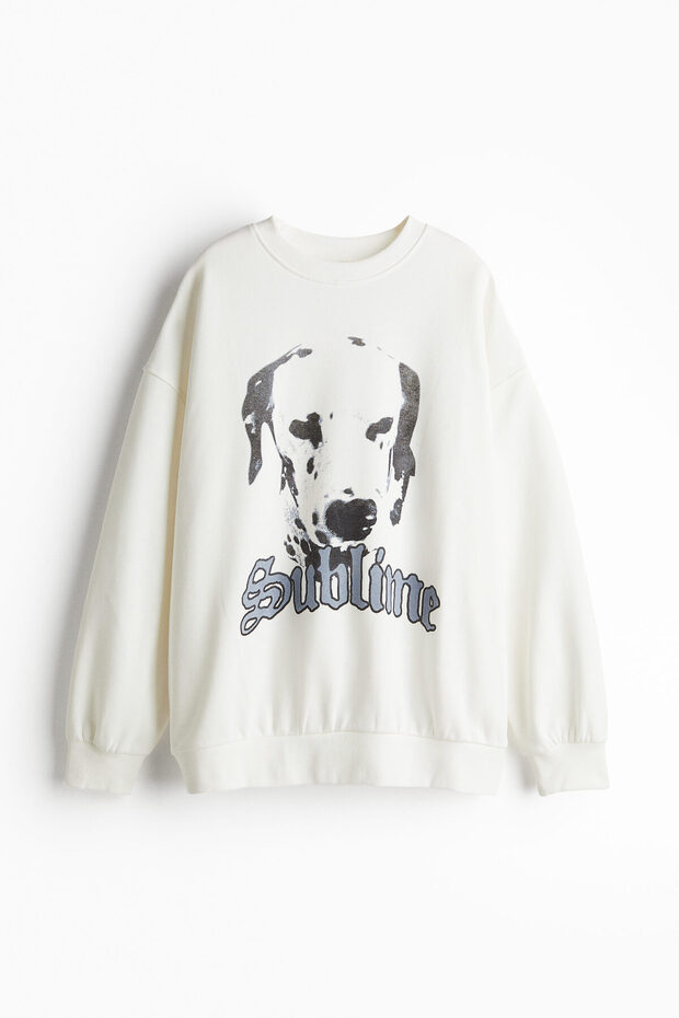 Baskılı Oversize Sweatshirt - 3