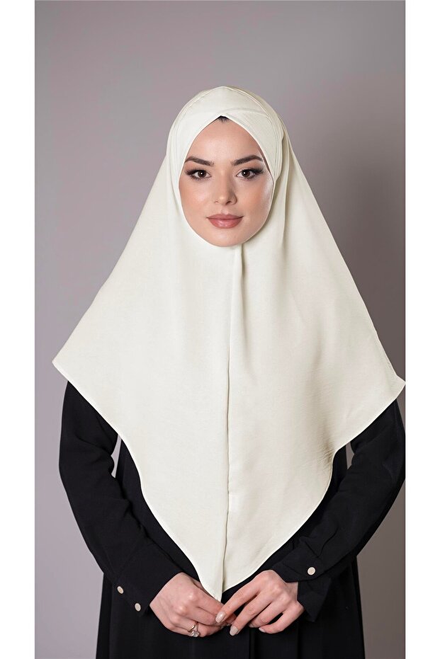 Ecru Practical Ready-made Interlocking Hijab Scarf Aerobin Fabric Cross Hijab 2307_27
