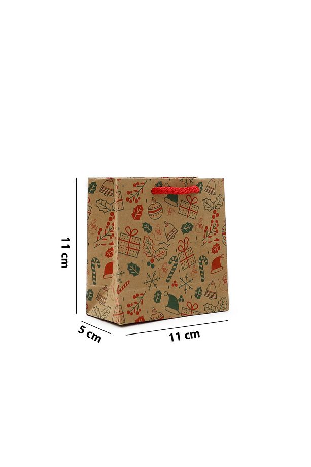 11X11 Mini Boy Yılbaşı Temalı Karton Çanta 2  Adet - 4