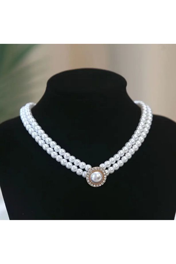 Rose Küpe & Kolye İnci Set 2'Li - 4