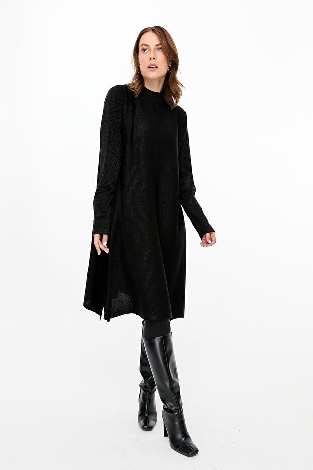 Simli Triko Panço-SİYAH - 1