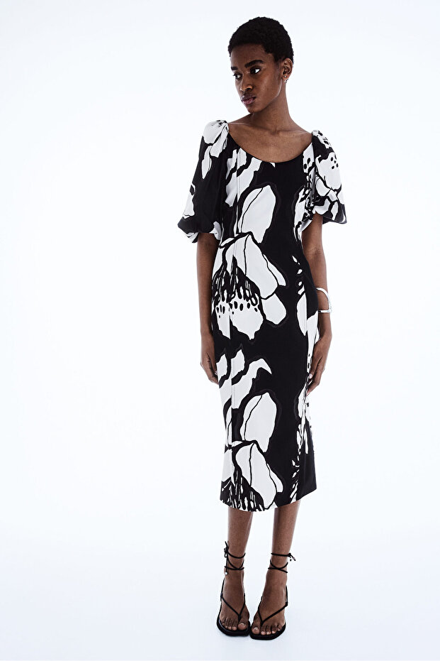 Balon Kollu Elbise - 2