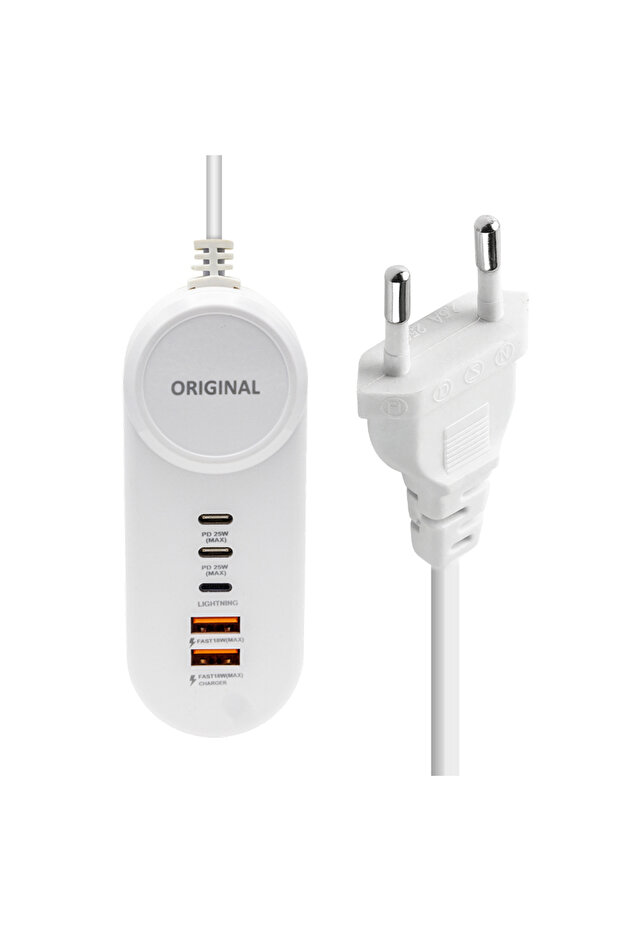 PM-20659 25W PD LIGHTNING+ 2 TYPE-C + 2 USB ŞARJ ADAPTÖR - 2