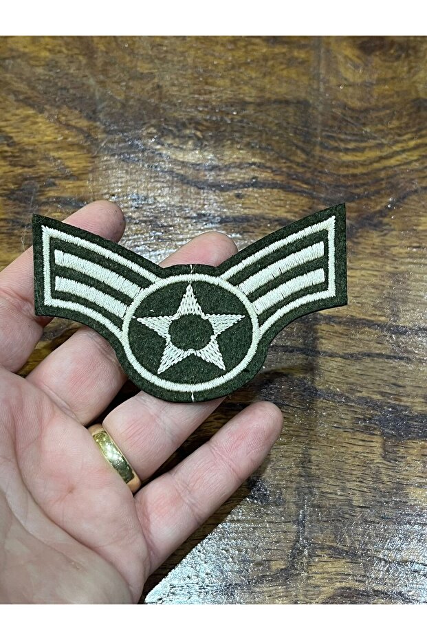 Adhesive with Iron Khaki Color Star Shoulder Apolette Arma Sewing Accessory 8X3 cm