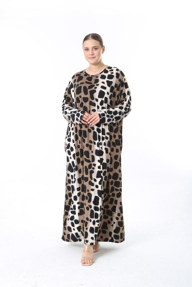 Women's Multicolor Patterned Large Size Dress