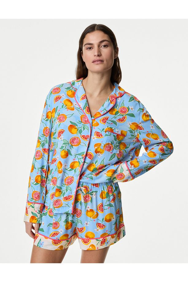 Çiçek Desenli Pijama Üstü - 3