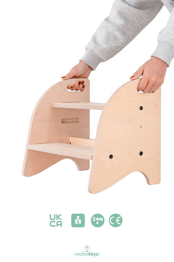 Küçük Öğrenme Kulesi Stepın - Natural - Banyo Yükseltme Ve Tuvalet Wc Eğitimi Basamağı - 4