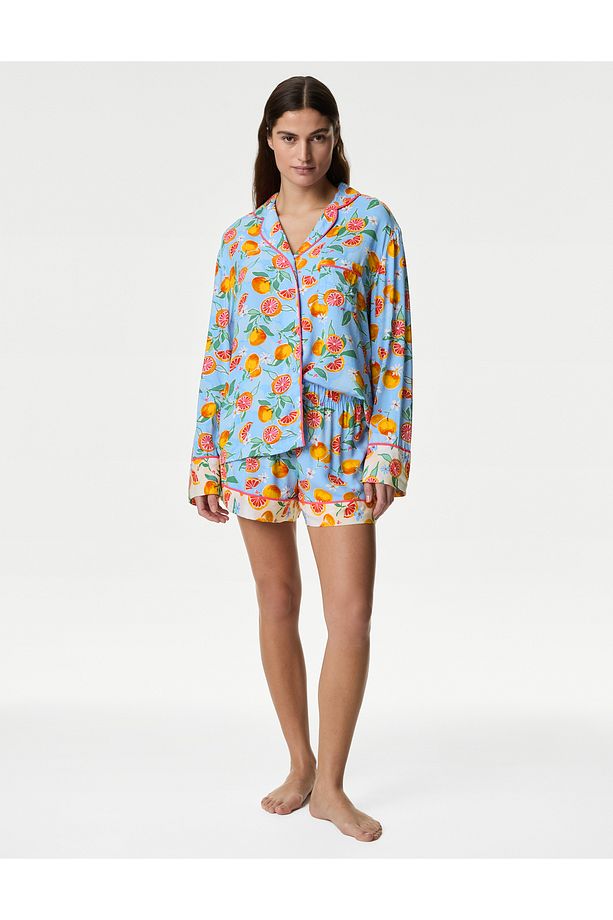 Çiçek Desenli Pijama Üstü - 2