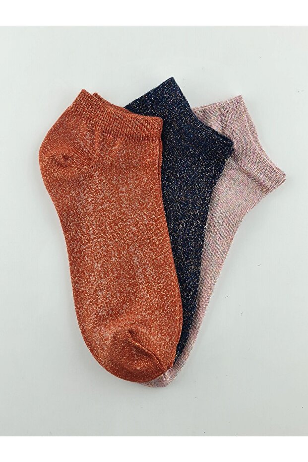 3'lü  simli patik çorap - 1