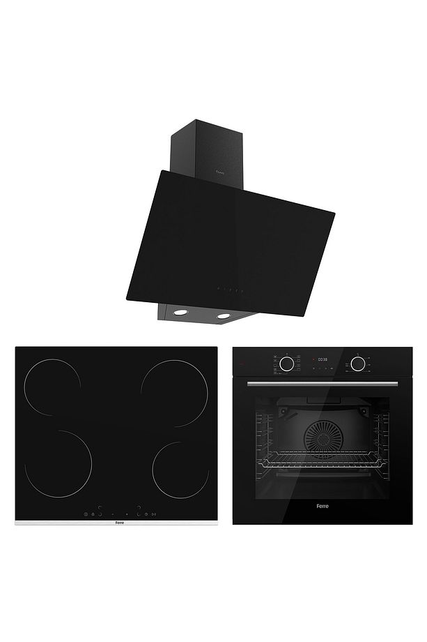 Fryart Smart Plus Siyah Vitroseramik Elektrikli 3'lü Ankastre Set ( XE63CS-MS261-D077 ) - 1