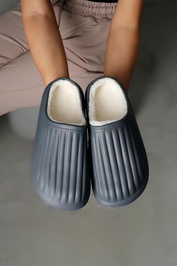 Unisex kouřové domácí voděodolné domácí pantofle s měkkou vlnou uvnitř 3 cm Byndhfay01 - 1