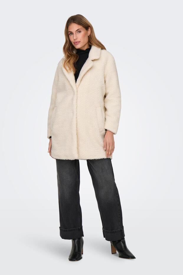 Peluş Bej Kadın Parka - 3