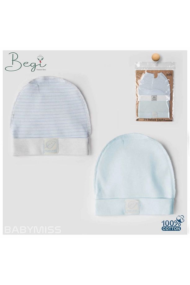 Begi 2 'li Bebek Şapkası / Mavi - 1