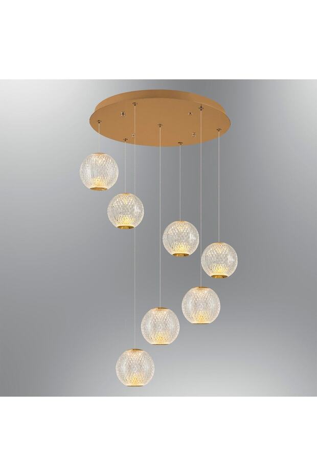 Sarı 7'li Merkür Led Avize - 1