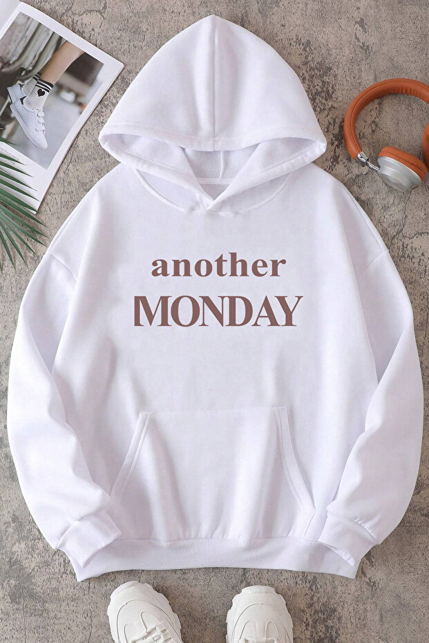 سويت شيرت قطني كبير الحجم مطبوع من Monday