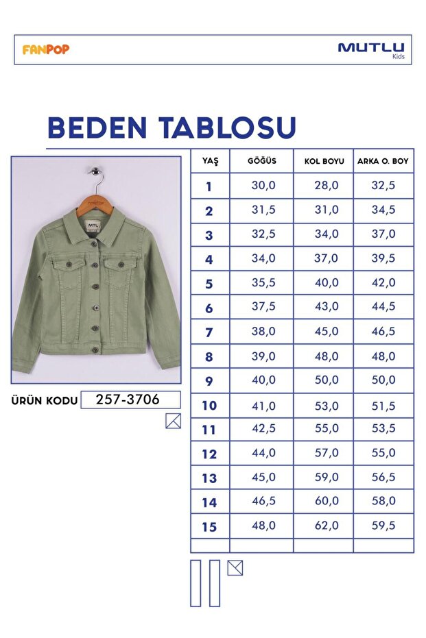Mutlu Basic Gabardine Girls' Jacket - 4