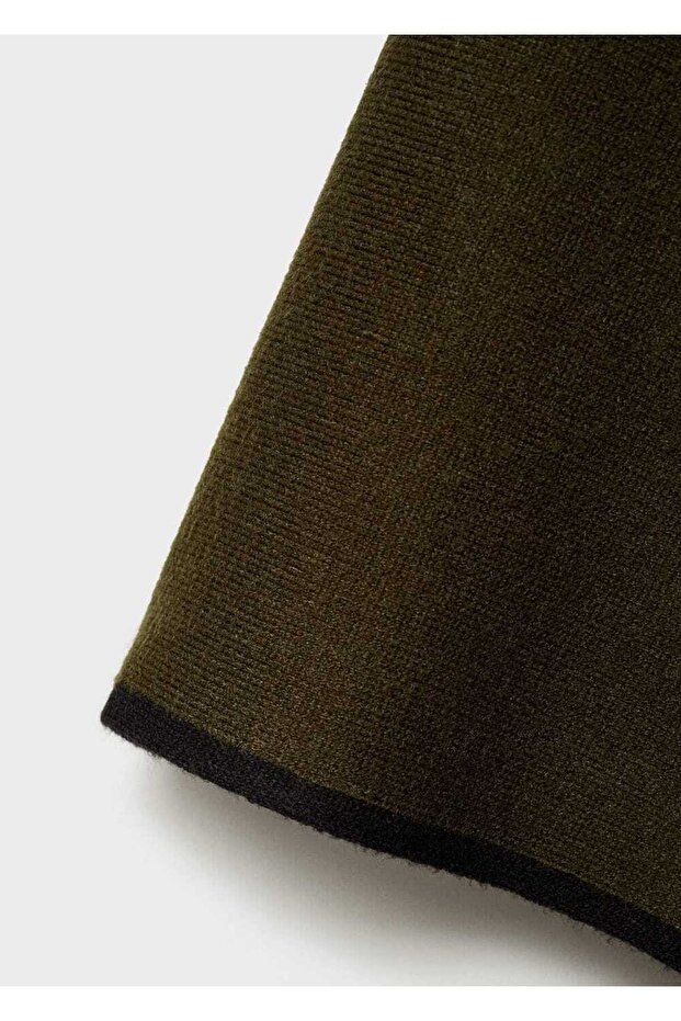 Kontrast Şeritli Triko Pelerin - 8