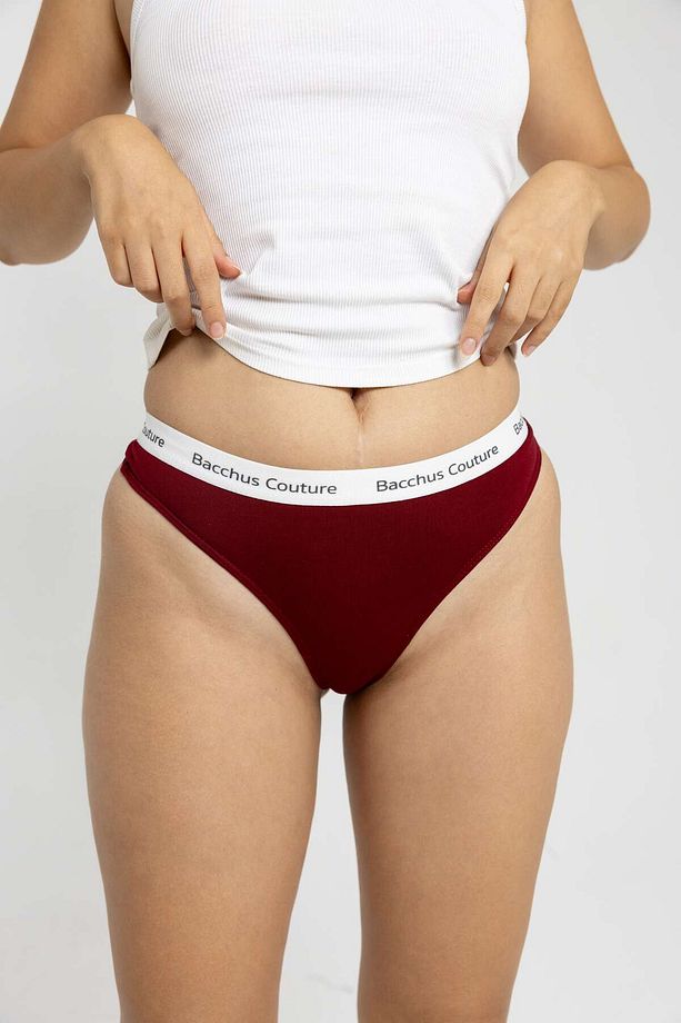 Couture Yumuşak Ve Nefes Alabilir Pamuklu Kadın String Tanga Basic - Rahat Iç Giyim - 3