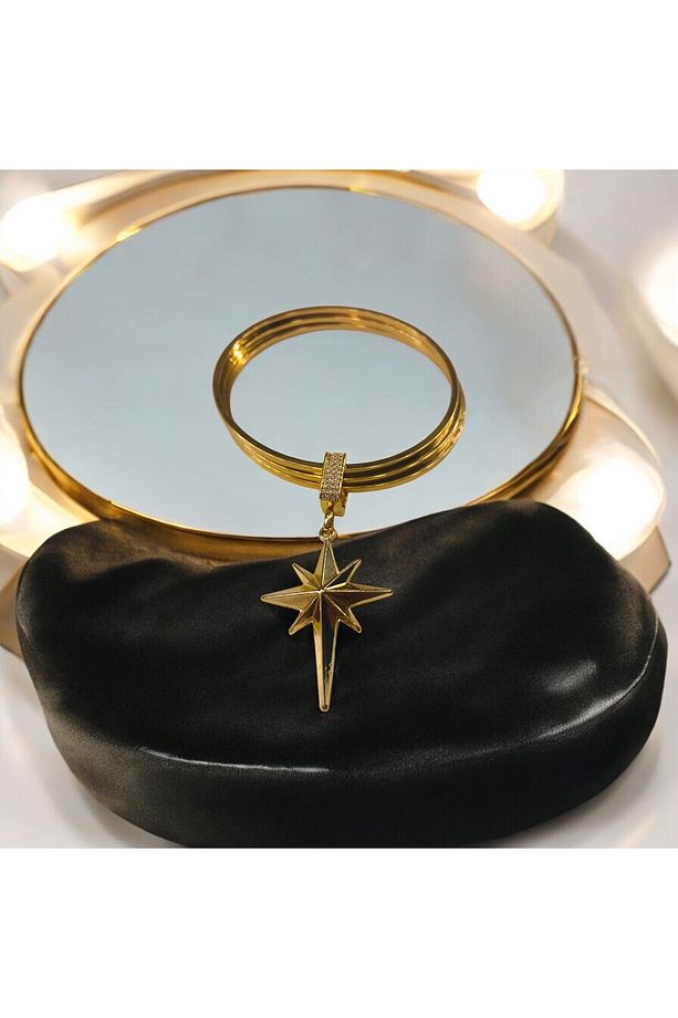 Gold Kutup Yıldızı Model  Ajda Bilezik Charmı ( Tek Adet Charm Ajda Bilezik Hariçtir ) - 1
