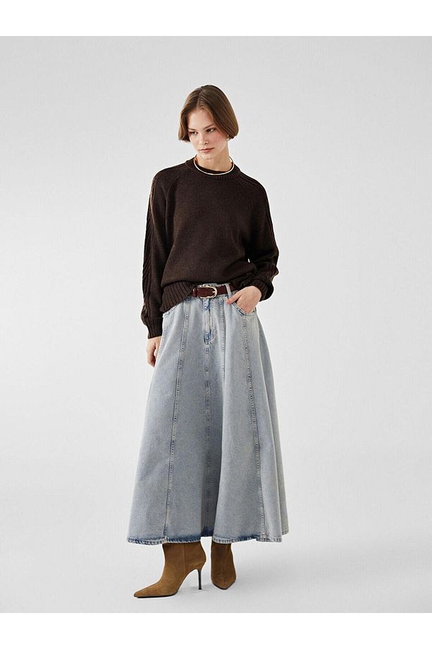 LCW Modest Bisiklet Yaka Kadın Triko Tunik - 6