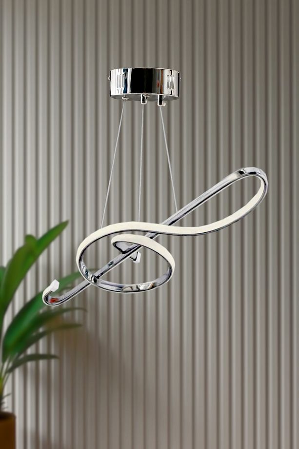 Melodiya Model Modern Luxury Led Salon Mutfak Çocuk Oturma Odası Avize KROM Sarkıt Avize - 1