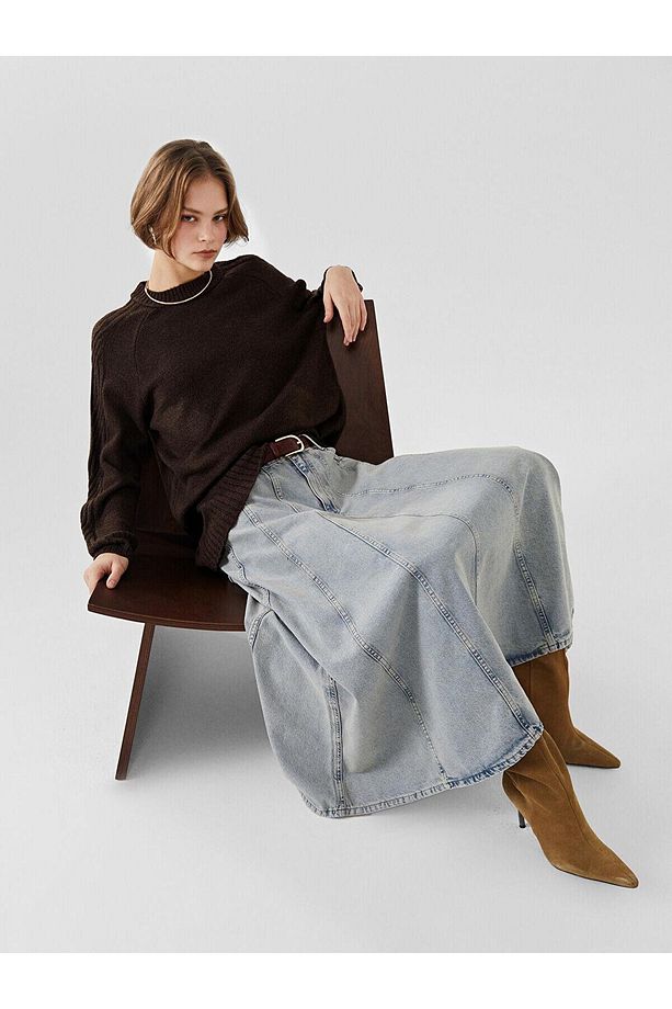 LCW Modest Bisiklet Yaka Kadın Triko Tunik - 1