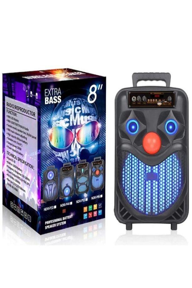 NDR-44,55,66 8 inç Büyük Boy Bluetooth Speaker Mikrofon Kumandalı Işıklı Parti Hoparlör Ses Bombası - 1