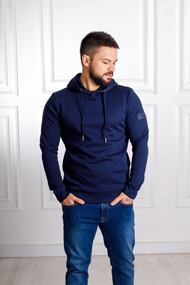 İnterview Sarar Kapüşonlu Lacivert Sweatshirt - 4