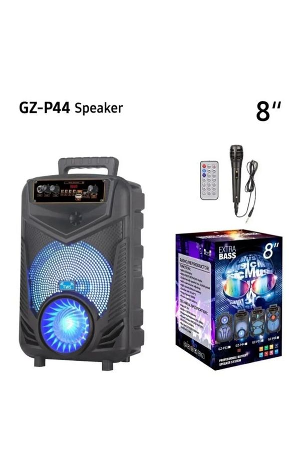 NDR-44,55,66 8 inç Büyük Boy Bluetooth Speaker Mikrofon Kumandalı Işıklı Parti Hoparlör Ses Bombası - 2