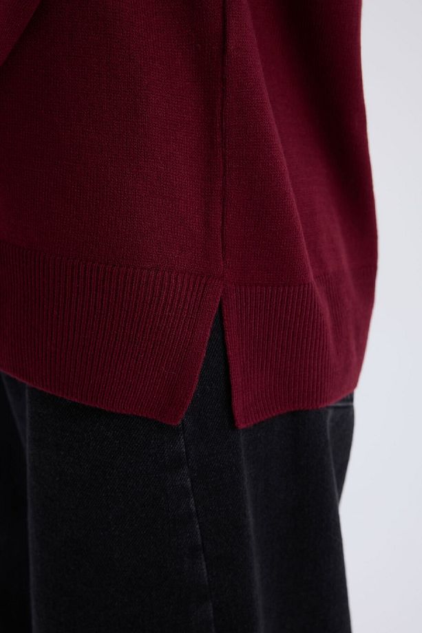 Regular Fit Yumuşak Dokulu Bisiklet Yaka Basic Düz Triko Kazak I6913AZ24WN - 6