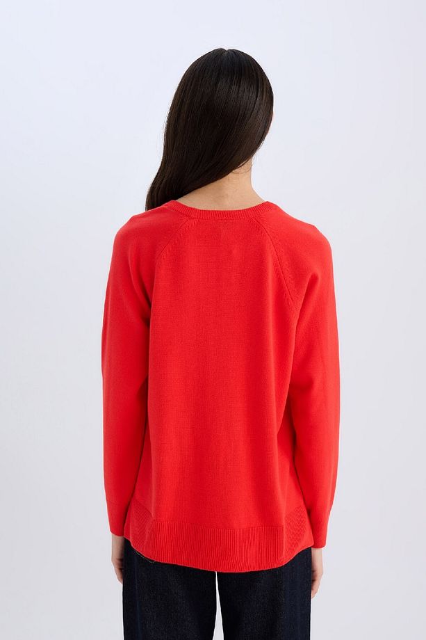 Regular Fit Yumuşak Dokulu Bisiklet Yaka Basic Düz Triko Kazak I6913AZ24WN - 7