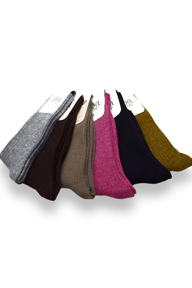 6 Pcs Natural Wool Winter Women Socket Socks Striped Leggings Boots Sports Sock