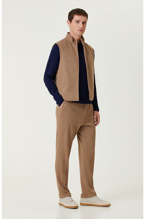 Camel Kaşmir Karışımlı Causal Yelek - 3