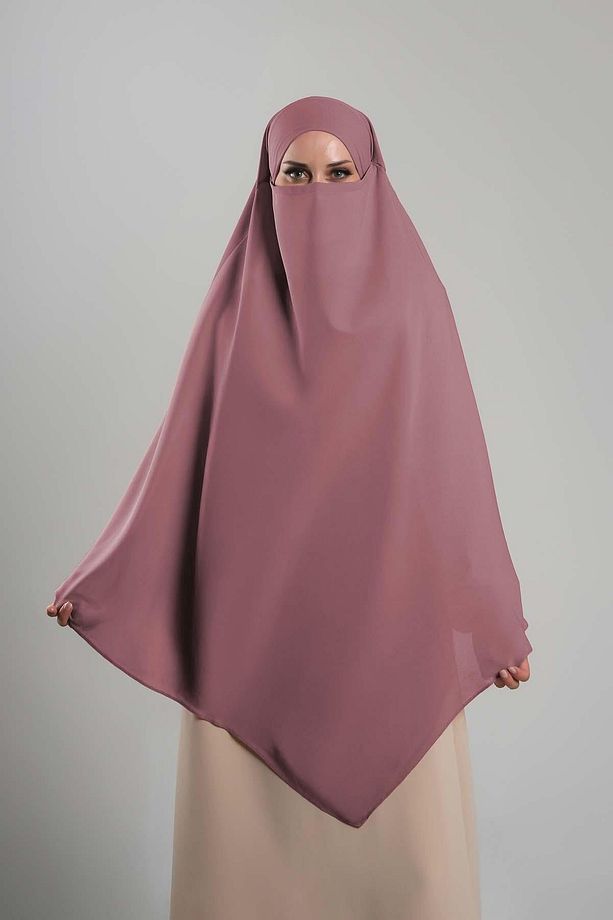 Gül Kurusu Pratik Hazır Geçmeli Tesettür Eşarp Krep Bağcıklı Sufle Hijab 2313_18 - 1