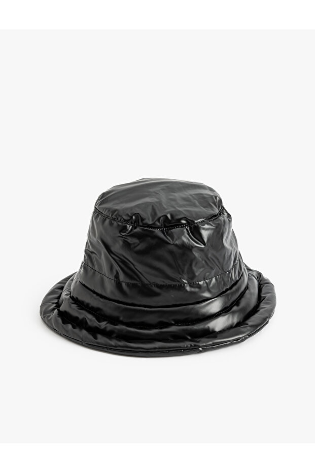 Faux Leather Bucket Hat Soft Filled Inside