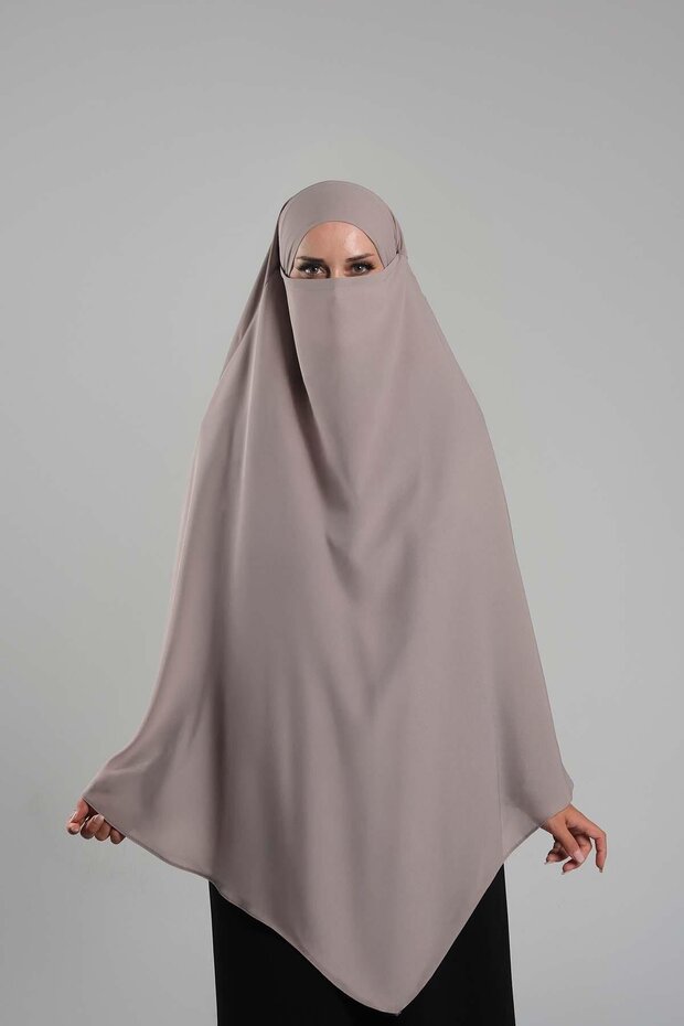 Violet Practical Ready-To-Wear Hijab Scarf with Crepe Laces, Double Layered Soufflé Hijab 2314_21