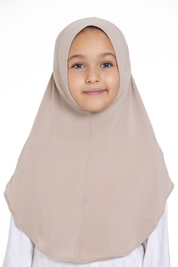 Beige Practical Ready-made Young Hijab Bonnet Sandy Fabric Plain Hijab 2312_12