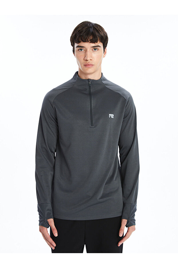 High Collar Long Sleeve Men's Sports T-Shirt