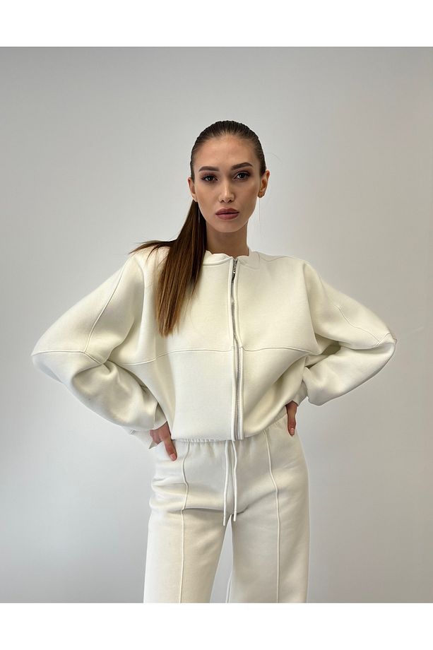 Special Cotton Series 3 İplik Şardonlu Bomber Hırkalı Eşofman Takımı - 5