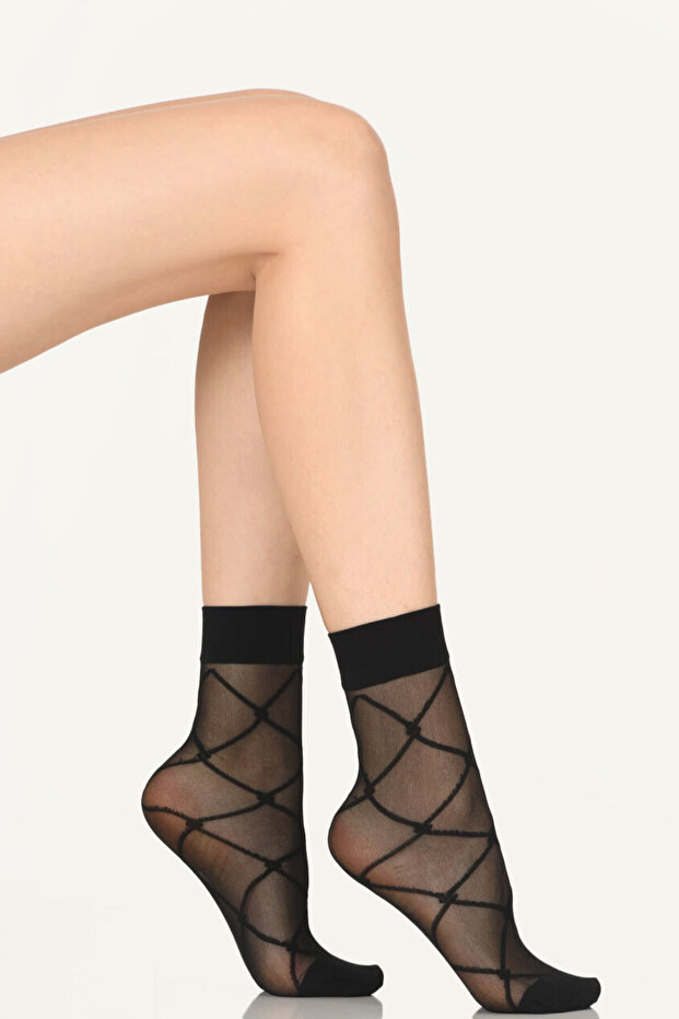 Siyah Emile Soket Çorap - 1