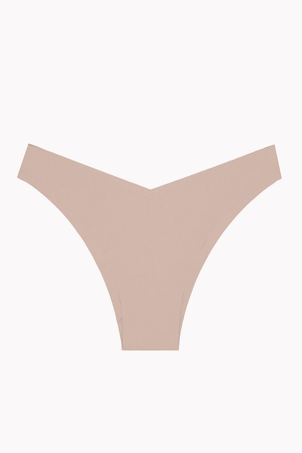 Açık Pembe Gül Kurusu Açık Kahve 3lü Lazer Iz Yapmaz V Shape Brazillian Külot - 3
