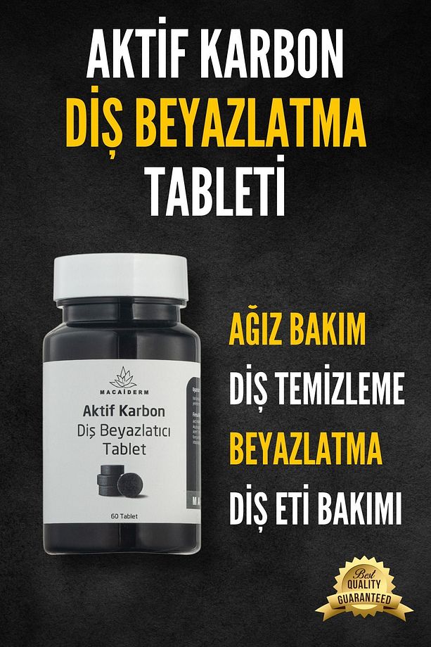 Aktif Karbon Diş Beyazlatma Tableti Diş Beyazlatma ve Ağız Bakım Tableti - 3