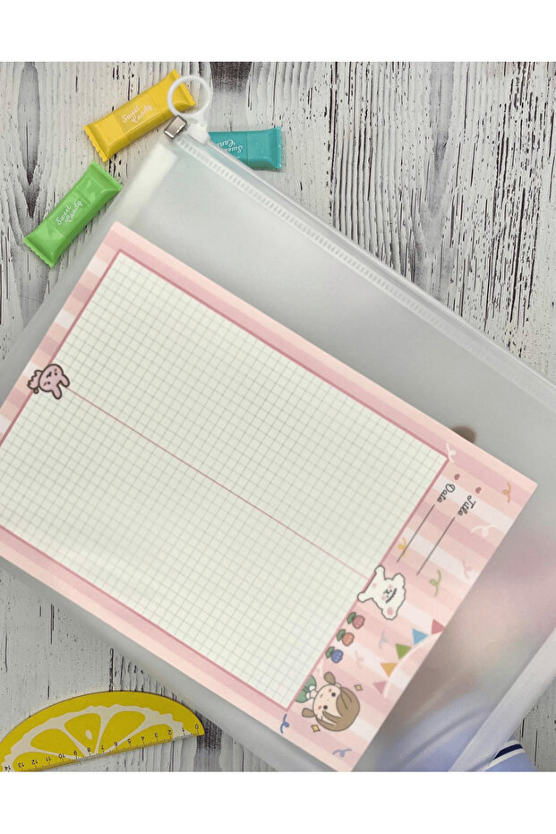 Şeffaf Tek Bölmeli A4 Fermuarlı Dosya Klasörü / Belge Dosyası/Düzenleyici Klasör/ Dosya - 3