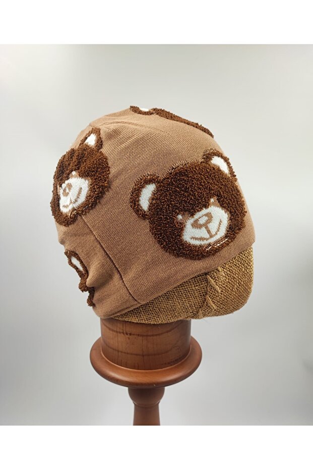 Bear Patterned Long Beanie - 1