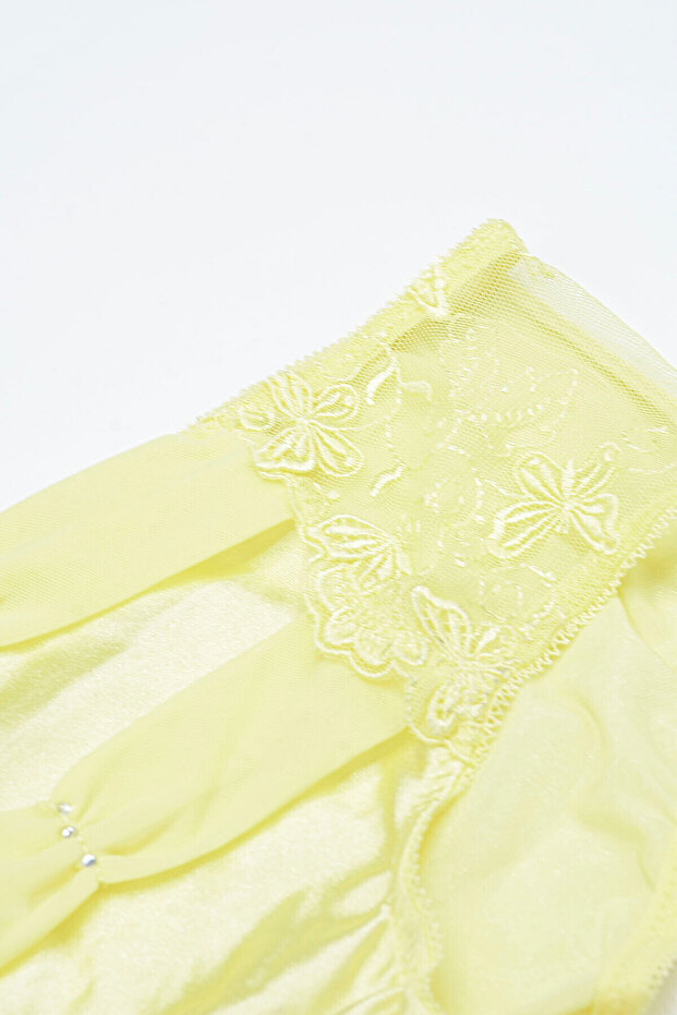 Sarı Lace Stone Külot - 4