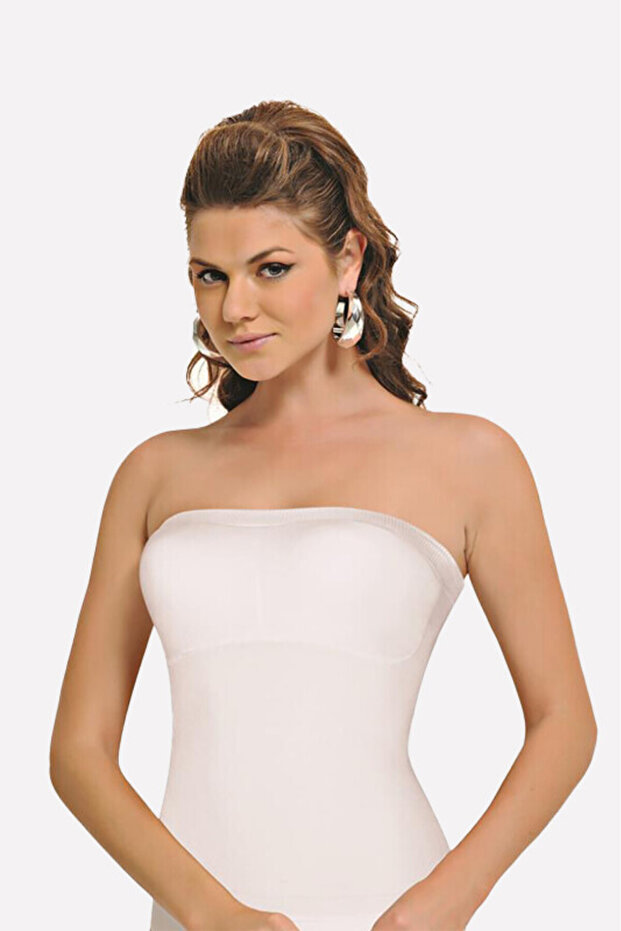 White Seamless Strapless Bustier
