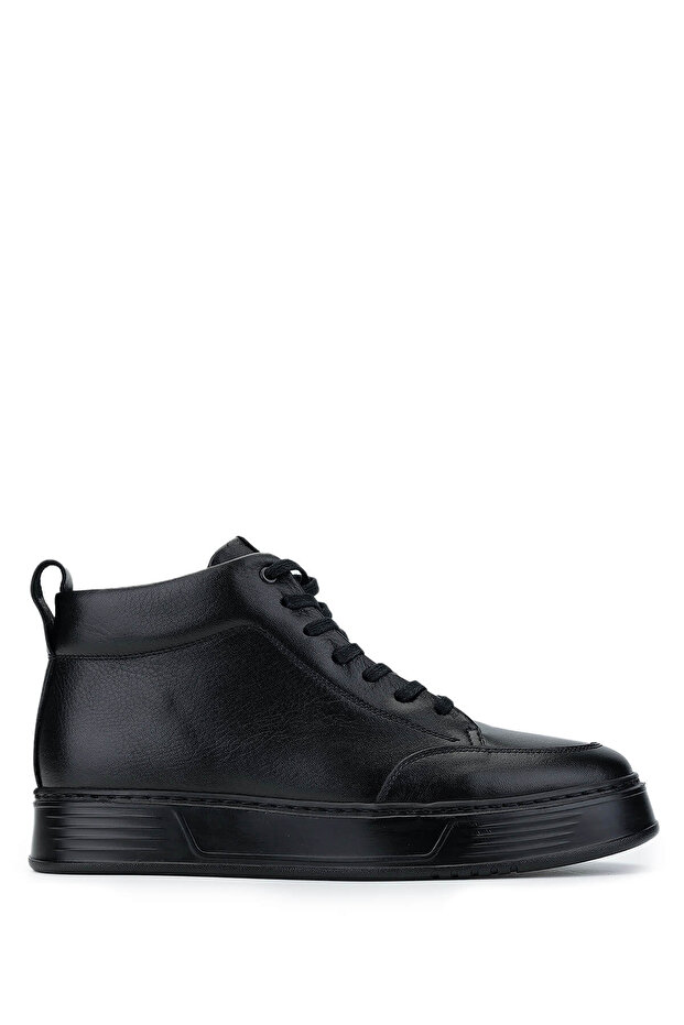 Men's Genuine Leather Black Leather Casual Boots