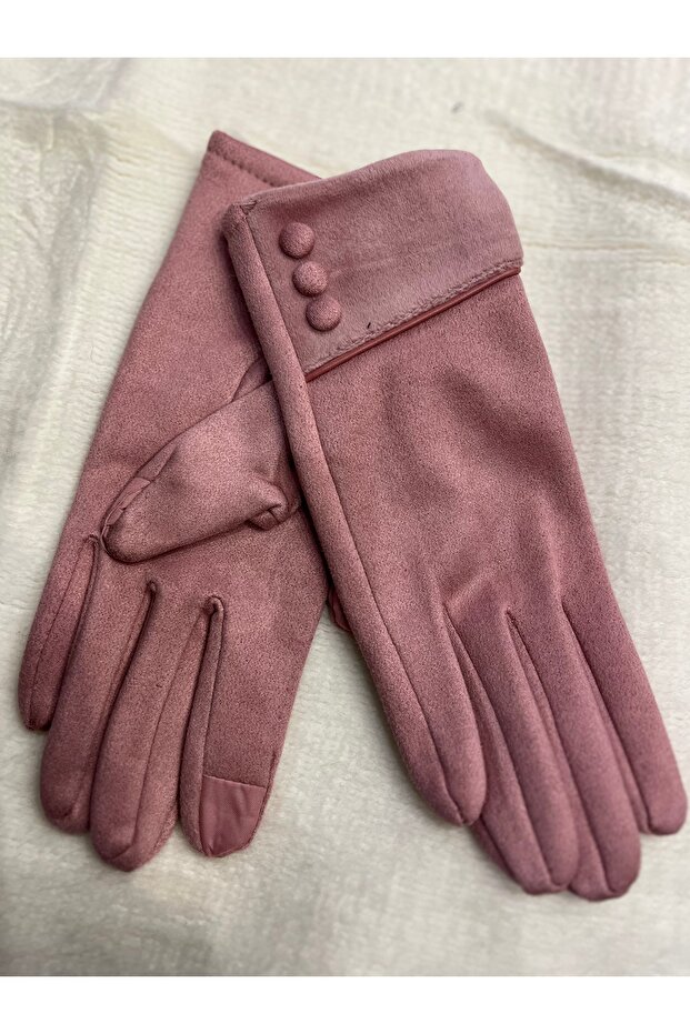 Kadın nubuk dokunmatik eldiven - 1
